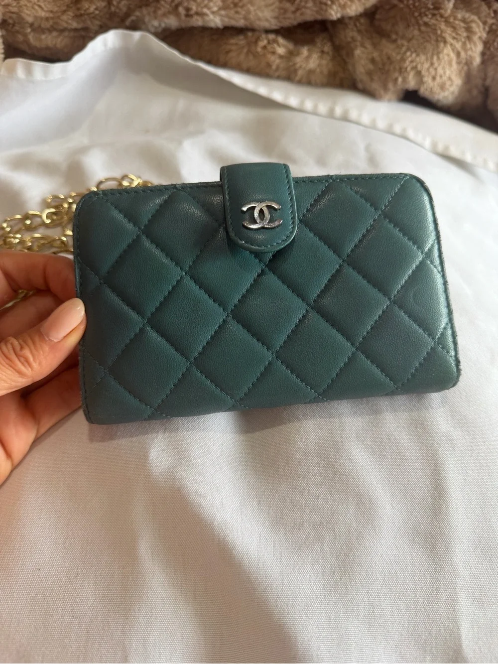 Authentic Chanel Classic Quilted Lambskin Wallet on Chain (WOC)